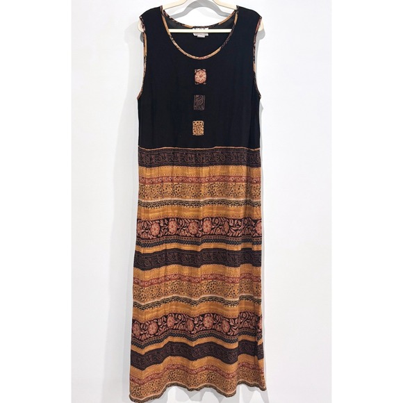 KSL division of Karin Stevens Dresses & Skirts - VTG KSL Karin Stevens Women Maxi Dress 20W Floral Boho Flowy Earthy Artsy 21357